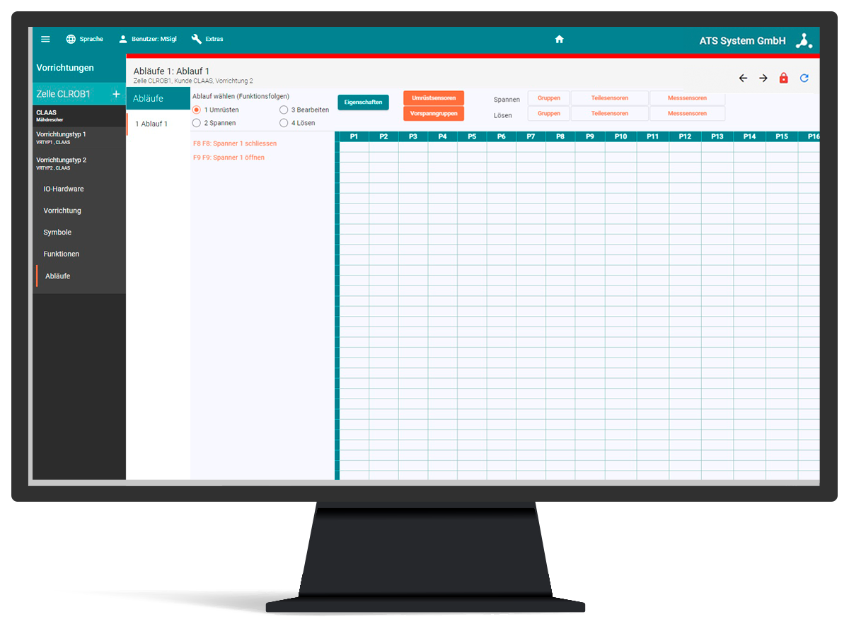 ATS WebEditor i4.0 Clamping Sequenz